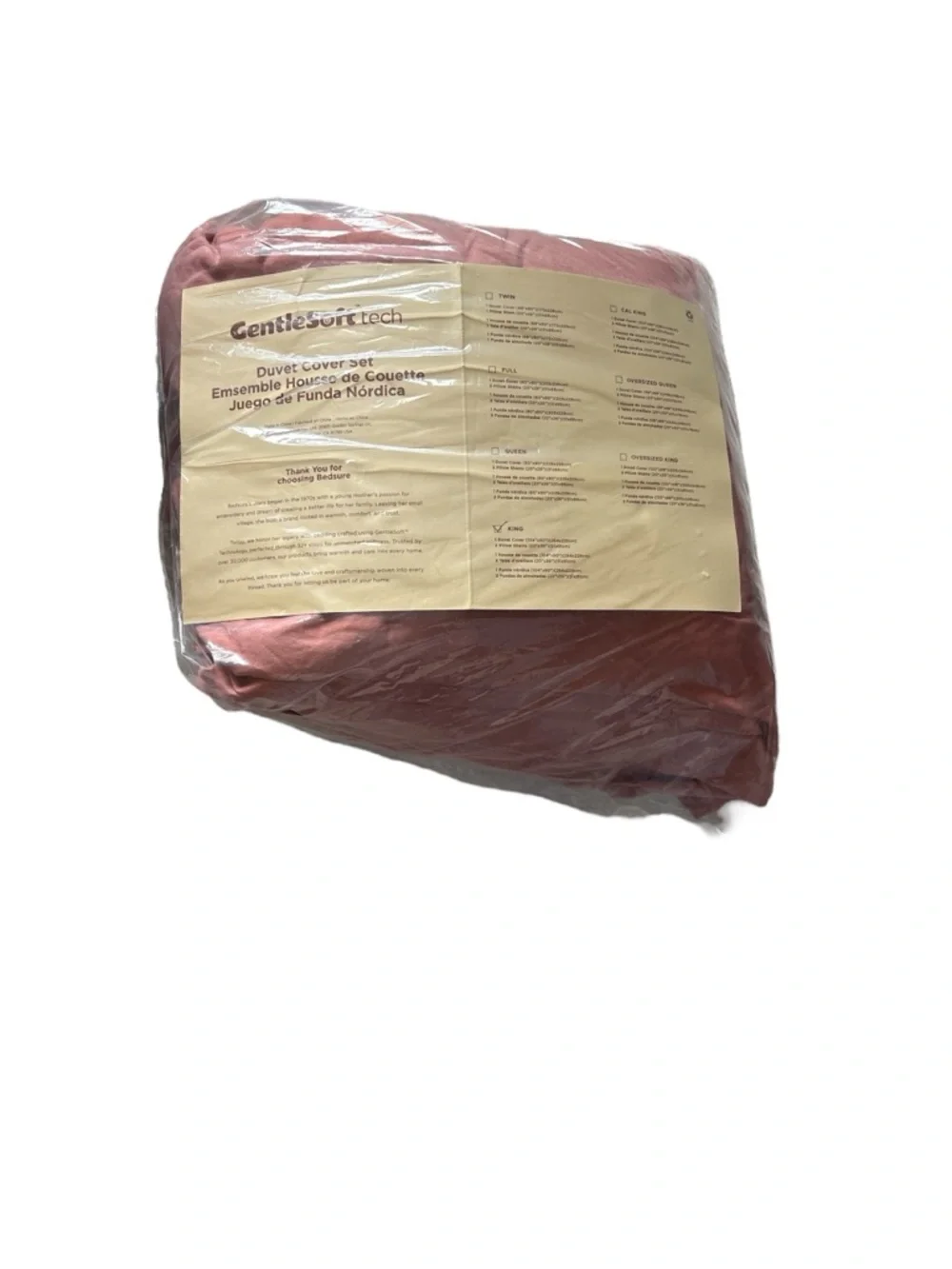 Bedsure 3 piece Soft Rose Duvet Set -  King